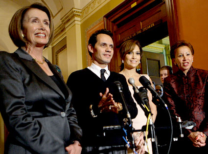 Nancy Pelosi, Jennifer Lopez, Marc Anthony, Nydia Velazquez Nancy Pelosi, Jennifer Lopez, Marc Anthony, Nydia Velazquez